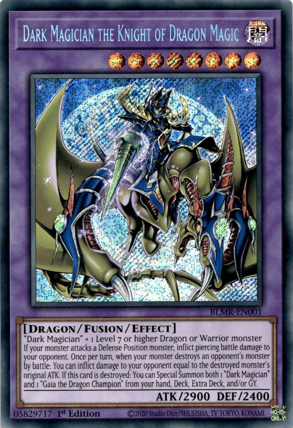 Yugioh Dark Magician the Knight of Dragon Magic BLMR-EN001 Secret Rare 1st Ed NM