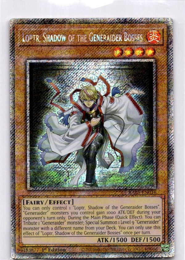 Yugioh Loptr, Shadow of the Generaider Bosses RA05-EN016 NA Print Platinum NM