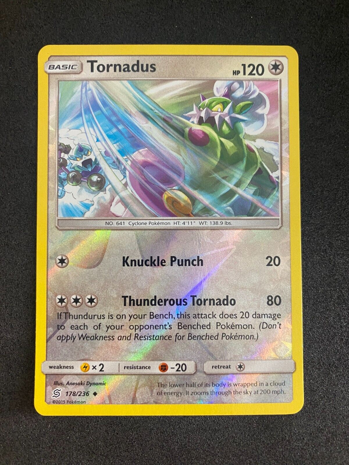 Pokemon Tornadus 178/236 Unified Minds Reverse Holo NM