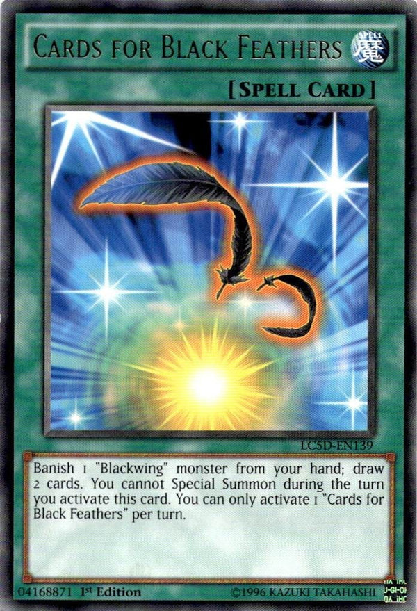 Yugioh Cards for Black Feathers LC5D-EN139 Rare 1st Edition MP