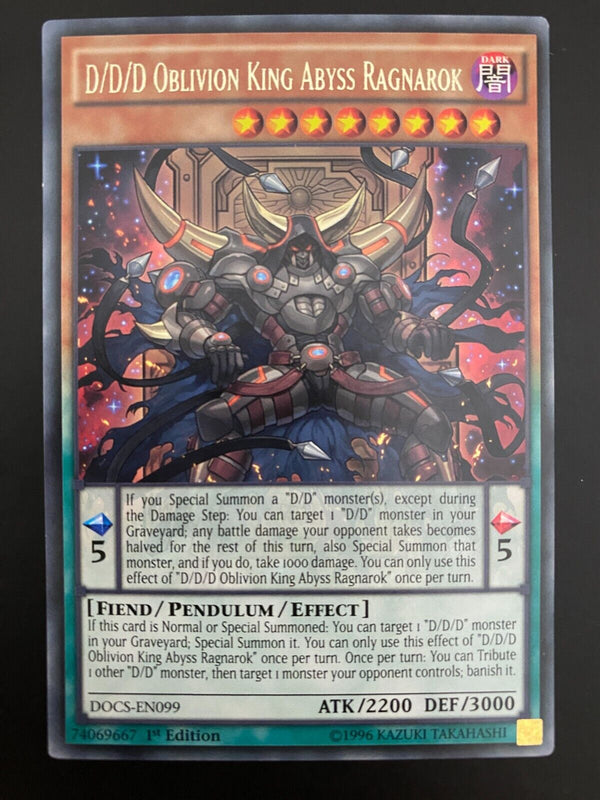 Yugioh D/D/D Oblivion King Abyss Ragnarok DOCS-EN099 1st Edition Rare NM