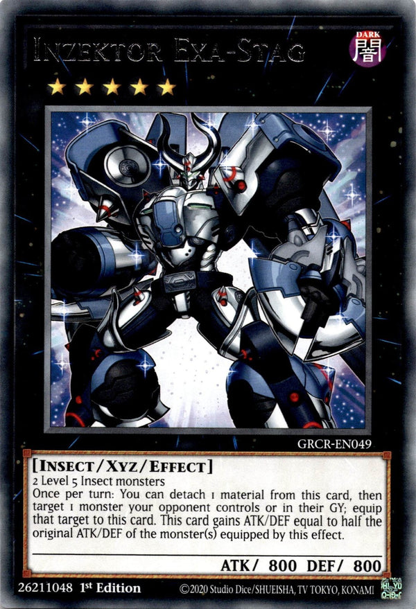 Yugioh Inzektor Exa-Stag GRCR-EN049 Rare 1st Edition NM