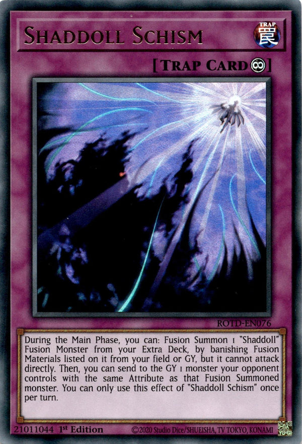 Yugioh Shaddoll Schism ROTD-EN076 Ultra Rare 1st Edition NM