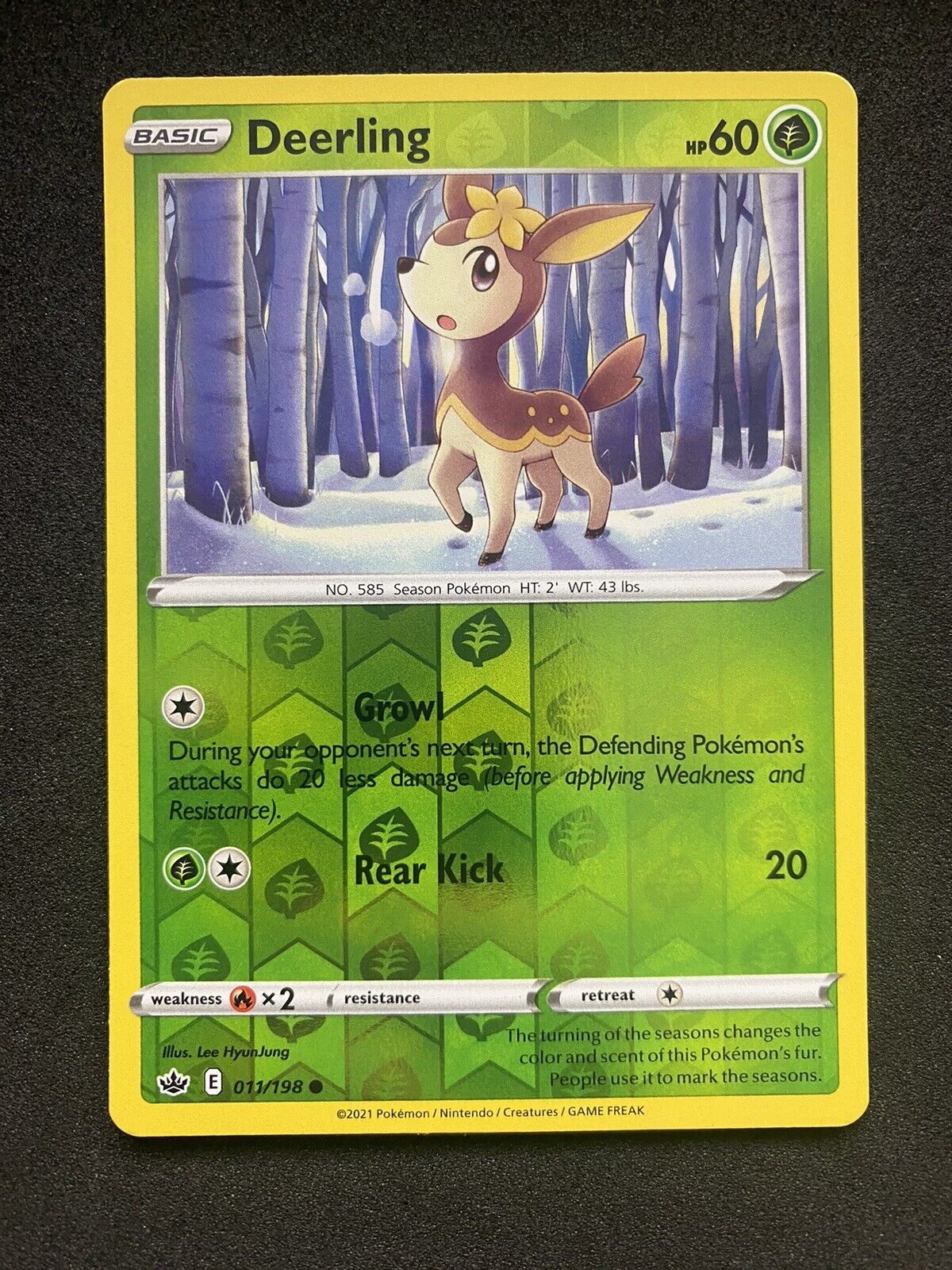 Pokemon Deerling 011/198 Chilling Reign Reverse Holo NM