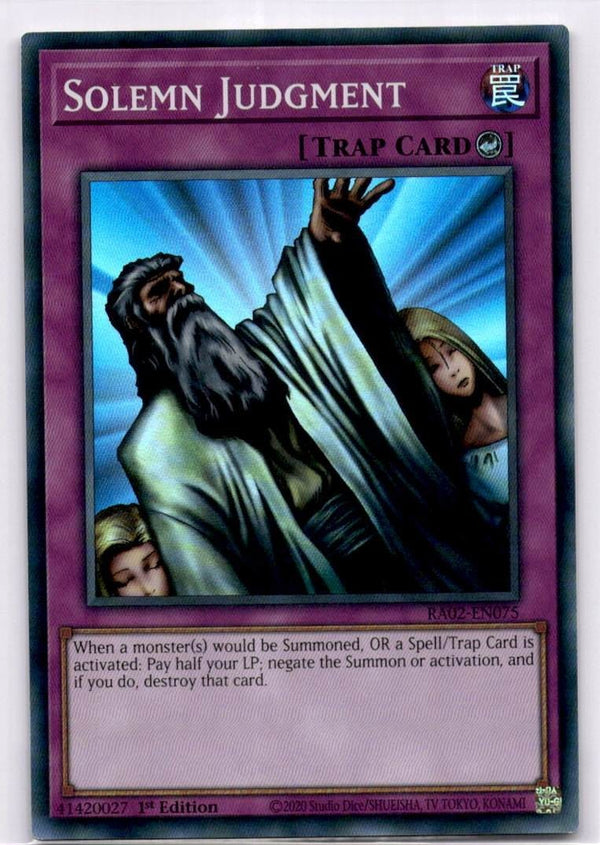Yugioh Solemn Judgment RA02-EN075 Super Rare 1st Edition NM