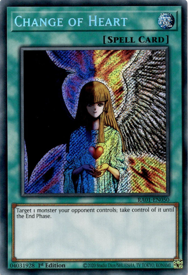 Yugioh Change of Heart RA01-EN050 Secret Rare 1st Edition VLP/NM