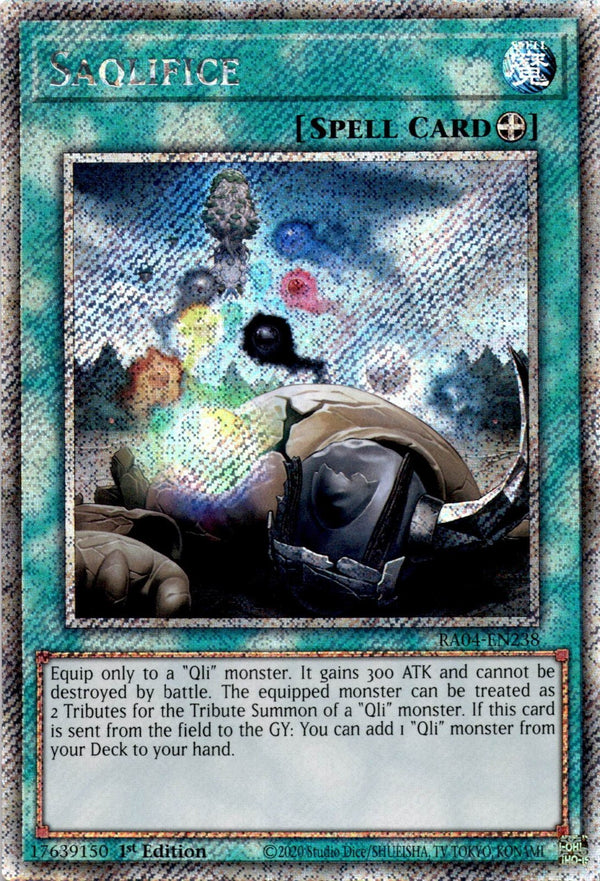 Yugioh Saqlifice RA04-EN238 Platinum Secret Rare 1st Edition NM