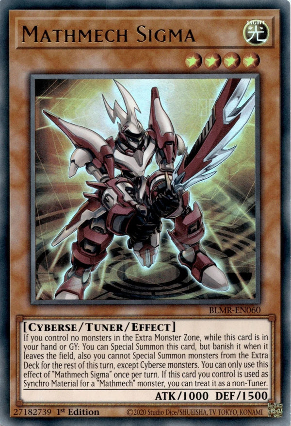 Yugioh Mathmech Sigma BLMR-EN060 Ultra Rare 1st Edition LP/NM