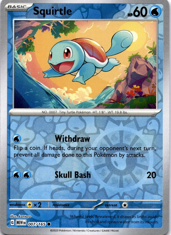 Pokemon Squirtle 007/165 Pokemon 151 Reverse Holo NM