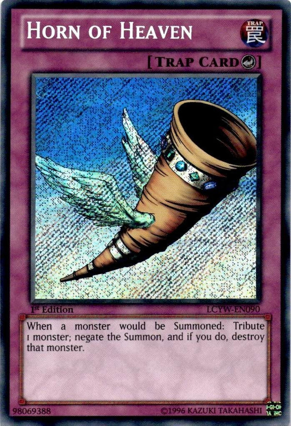Yugioh Horn of Heaven LCYW-EN090 Secret Rare 1st Edition NM