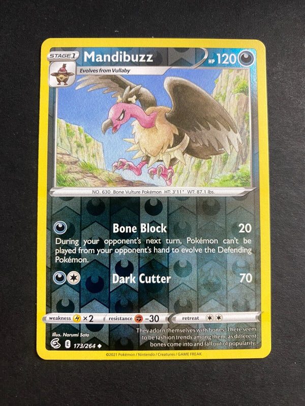 Pokemon Mandibuzz 173/264 Fusion Strike Reverse Holo NM