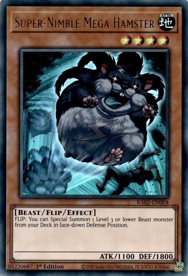 Yugioh Super-Nimble Mega Hamster RA02-EN004 Ultra Rare 1st Edition LP