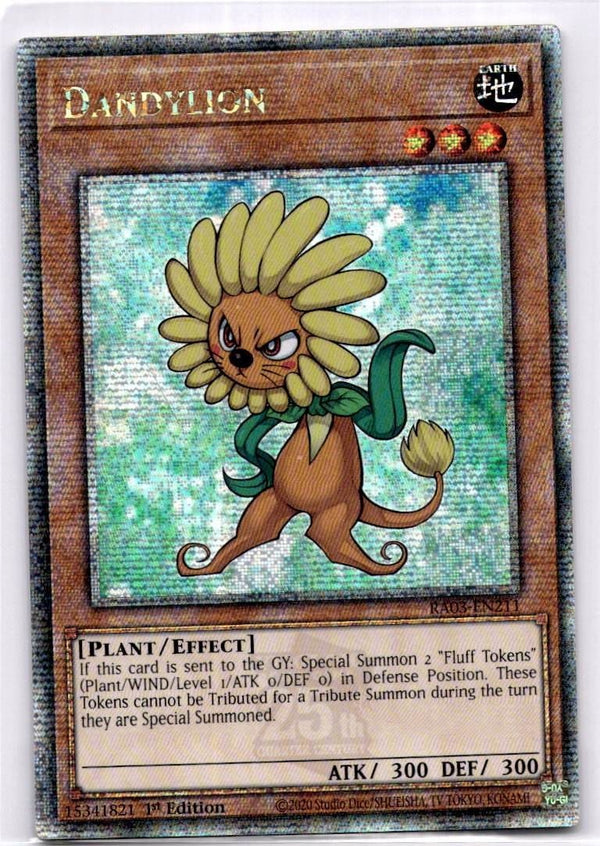 Yugioh Dandylion RA03-EN211 Quarter Century Rare 1st Edition NM