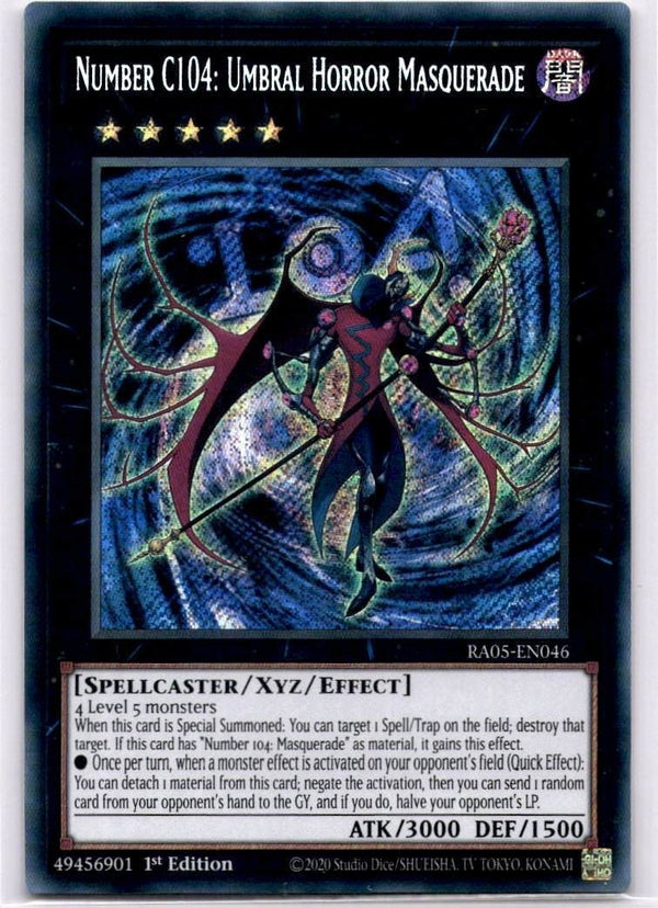 Yugioh Number C104: Umbral Horror Masquerade RA05-EN046 Secret Rare 1st Ed NM