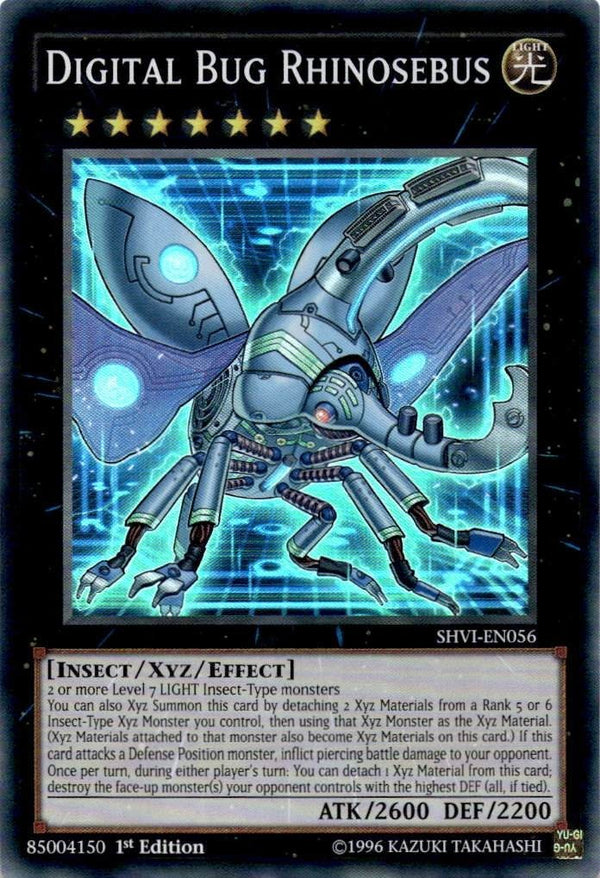 Yugioh Digital Bug Rhinosebus SHVI-EN056 Super Rare 1st Edition NM