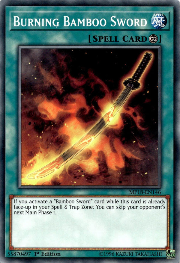 Yugioh Burning Bamboo Sword MP18-EN146 Common 1st Edition VLP/NM