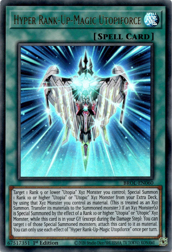 Yugioh Hyper Rank-Up-Magic Utopiforce BROL-EN060 Ultra Rare 1st Edition VLP/NM