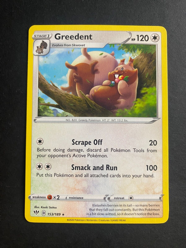 Pokemon Greedent 153/189 Darkness Ablaze Rare Non Holo NM