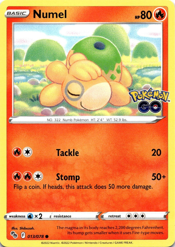 Pokemon Numel 013/078 Pokemon Go Non Holo NM