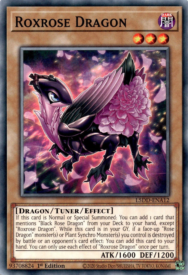 Yugioh Roxrose Dragon L5DD-ENA12 Common 1st Edition NM