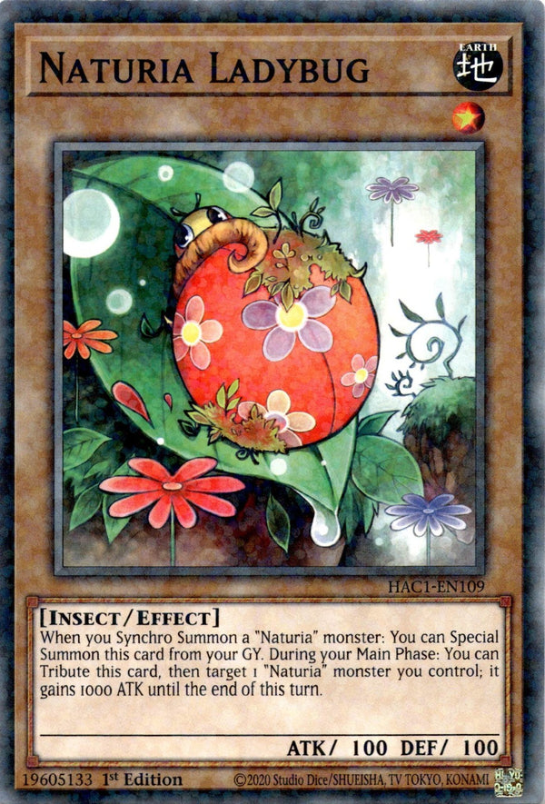Yugioh Naturia Ladybug HAC1-EN109 Duel Terminal Common 1st Edition NM