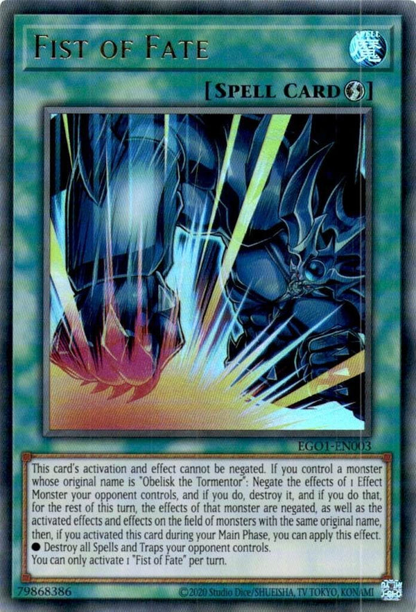 Yugioh Fist of Fate EGO1-EN003 Ultra Rare Unlimited Edition LP/NM