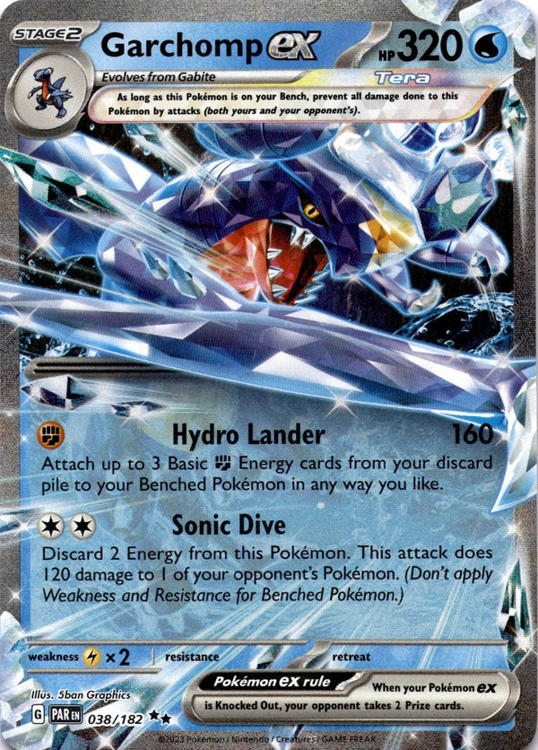 Pokemon Garchomp ex 038/182 Paradox Rift Full Art Holo NM