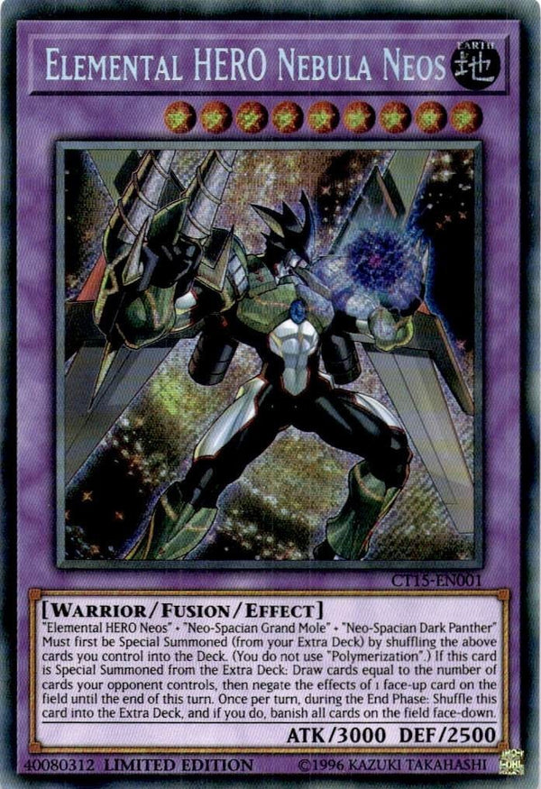 Yugioh Elemental HERO Nebula Neos CT15-EN001 Secret Rare 1st Edition NM