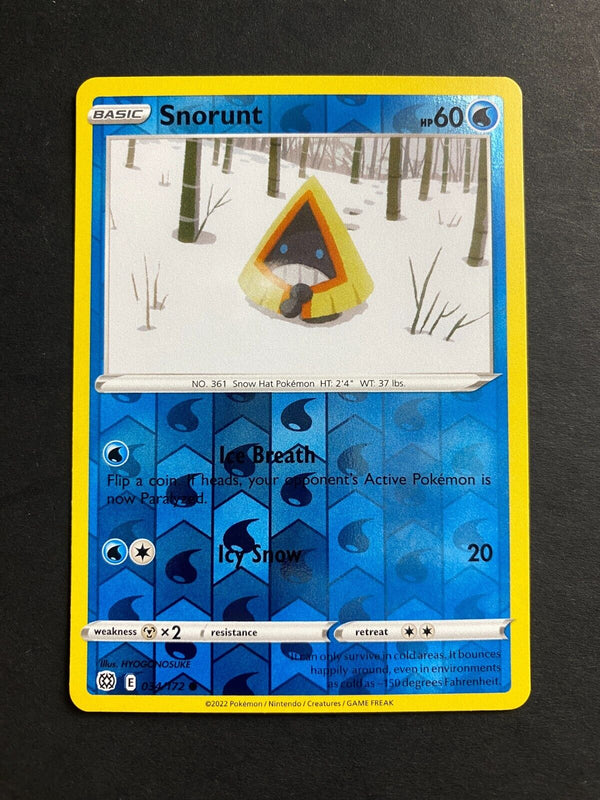 Pokemon Snorunt 034/172 Brilliant Stars Reverse Holo NM