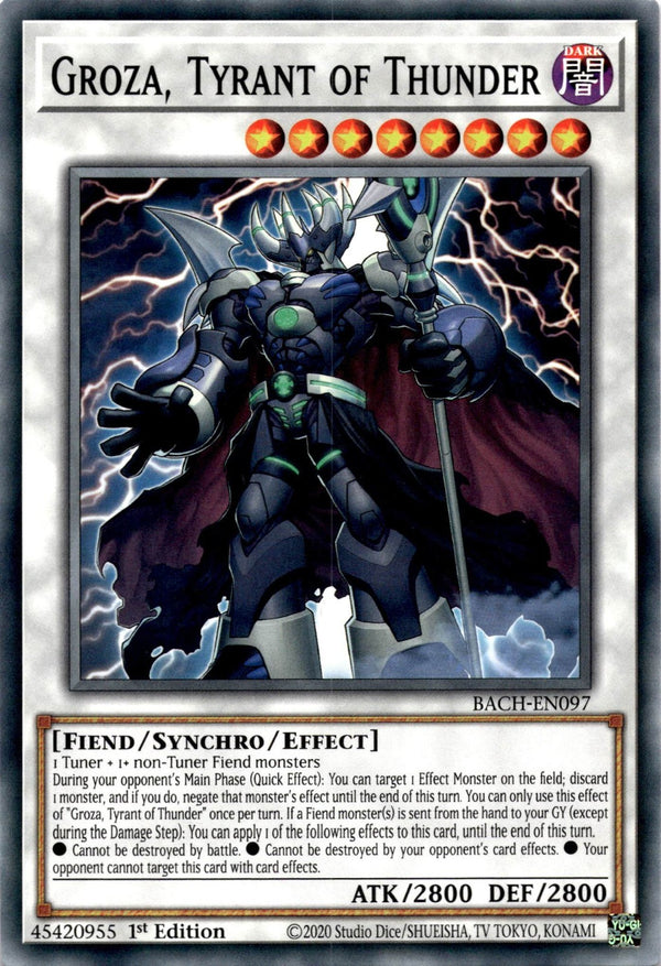 Yugioh Groza, Tyrant of Thunder BACH-EN097 (3 Cards) Common 1st Edition NM