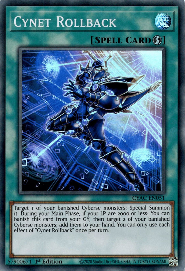Yugioh Cynet Rollback CYAC-EN051 Super Rare 1st Edition NM