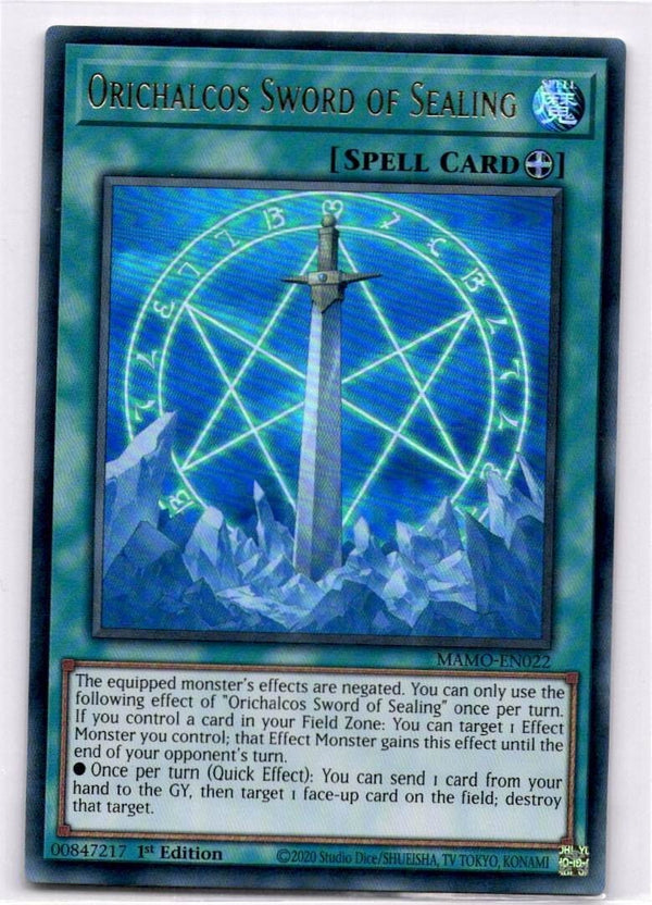 Yugioh Orichalcos Sword of Sealing MAMO-EN022 Ultra Rare 1st Edition NM