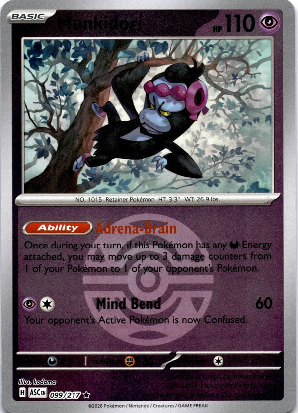 Pokemon Munkidori 099/217 Ascended Heroes Dusk Ball Reverse Holo NM