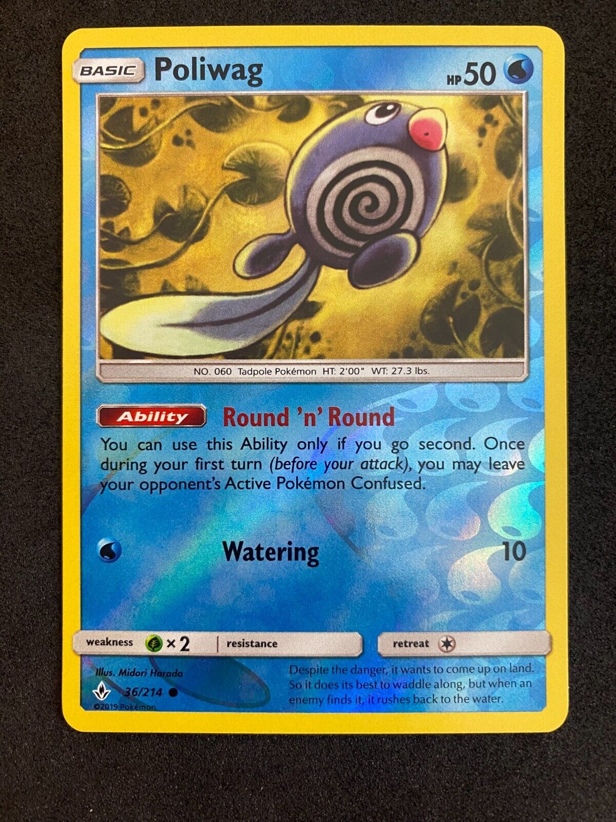 Pokemon Poliwag 36/214 Unbroken Bonds Reverse Holo NM