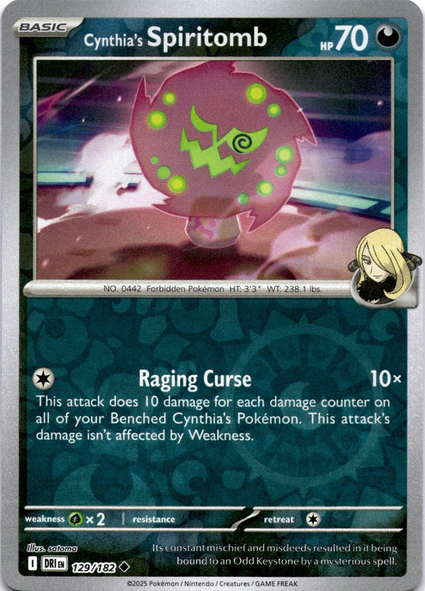 Pokemon Cynthia's Spiritomb 129/182 Destined Rivals Reverse Holo NM