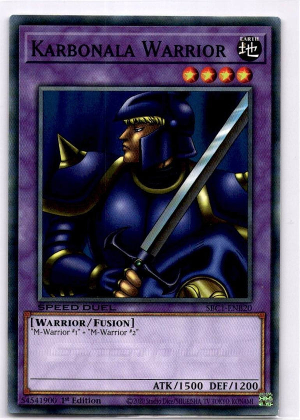 Yugioh Karbonala Warrior SBC1-ENB20 Common 1st Edition NM