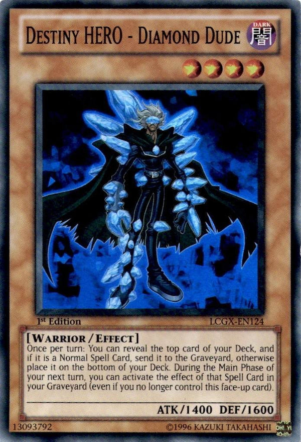 Yugioh Destiny HERO - Diamond Dude LCGX-EN124 Super Rare 1st Edition LP
