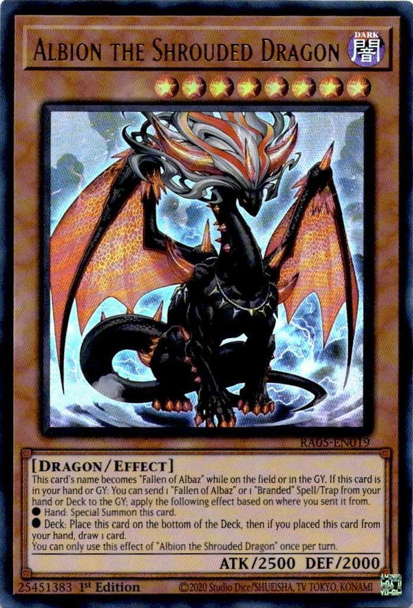 Yugioh Albion the Shrouded Dragon RA05-EN019 NA Print Ultra Rare 1st Edition NM