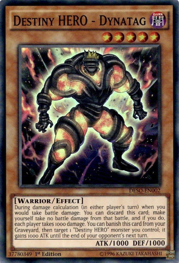 Yugioh Destiny HERO - Dynatag DESO-EN002 Super Rare 1st Edition VLP/NM