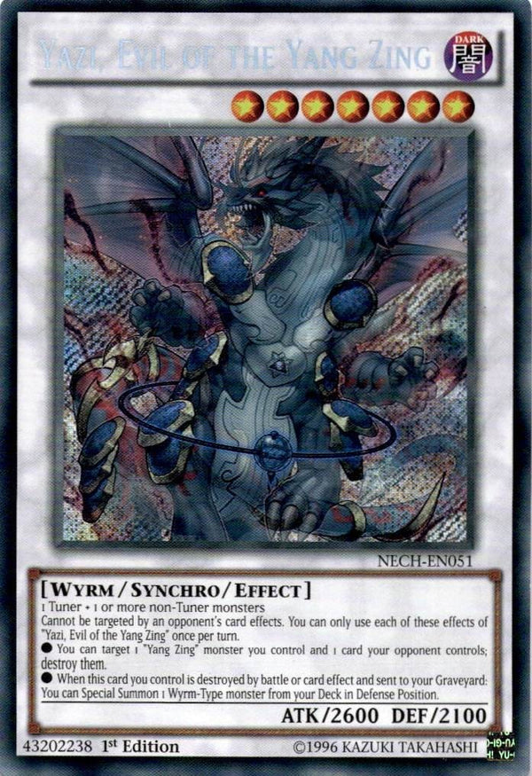 Yugioh Yazi, Evil of the Yang Zing NECH-EN051 Secret Rare 1st Edition NM
