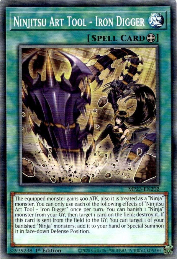 Yugioh Ninjitsu Art Tool - Iron Digger MP23-EN202 Common 1st Edition NM