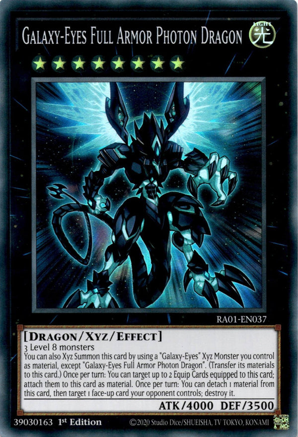 Yugioh Galaxy-Eyes Full Armor Photon Dragon RA01-EN037 Super Rare 1st Edition NM