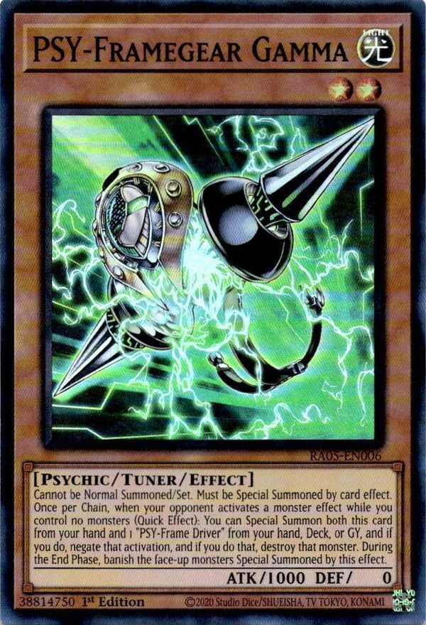 Yugioh PSY-Framegear Gamma RA05-EN006 NA Print Super Rare 1st Edition NM