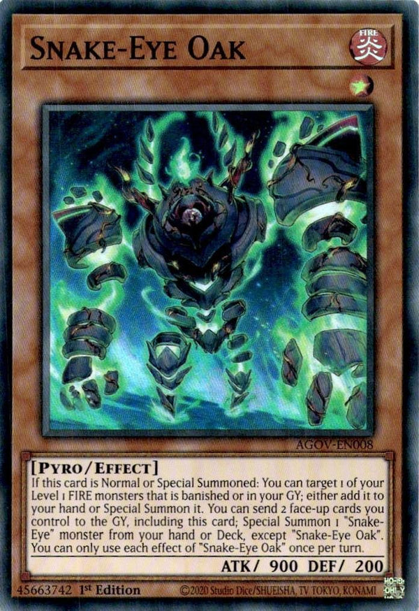 Yugioh Snake-Eye Oak AGOV-EN008 Super Rare 1st Edition NM