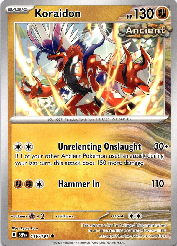 Pokemon Koraidon 116/191 Surging Sparks Non Holo NM