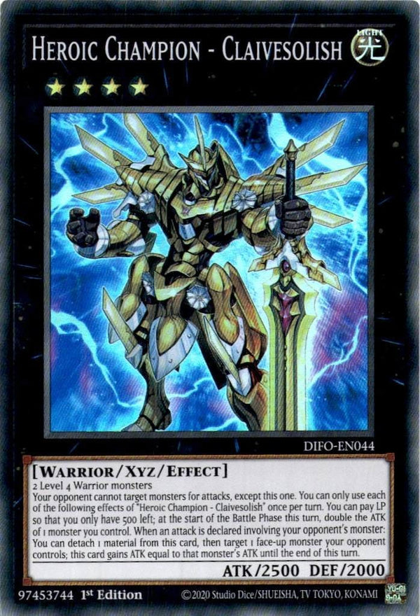 Yugioh Heroic Champion - Claivesolish DIFO-EN044 Super Rare 1st Edition NM