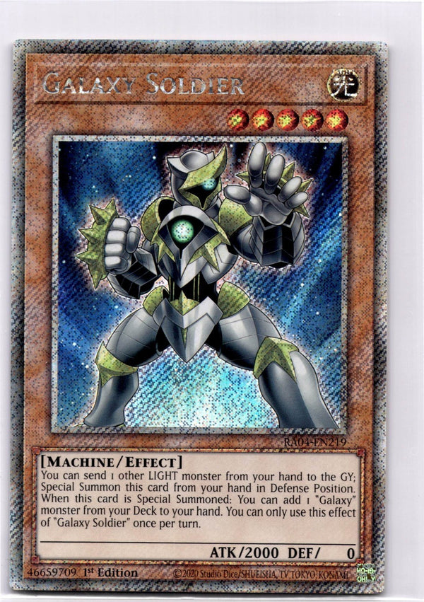 Yugioh Galaxy Soldier RA04-EN219 Platinum Secret Rare 1st Edition NM