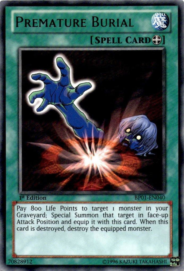 Yugioh Premature Burial BP01-EN040 Rare 1st Edition VLP/NM