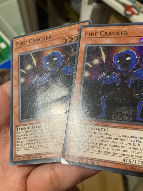 Yugioh Fire Cracker AC18-EN007 Super Rare 1st Edition HP