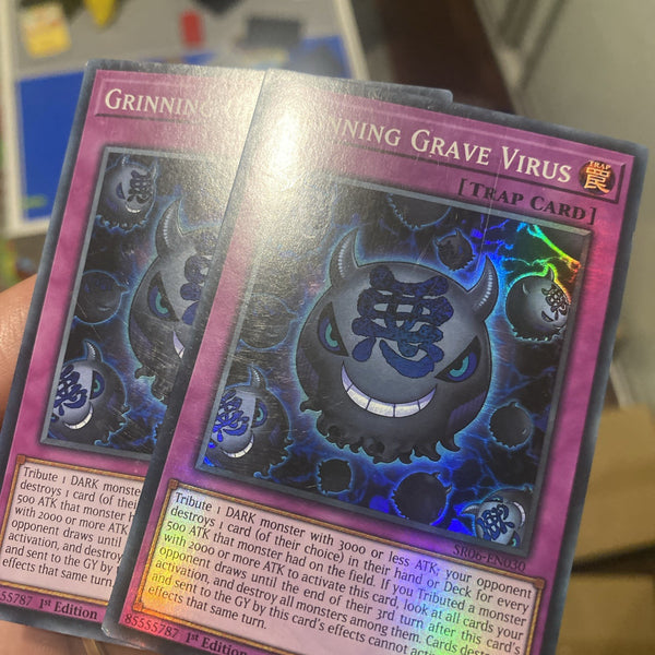 Yugioh Grinning Grave Virus SR06-EN030 Super Rare 1st Edition MP